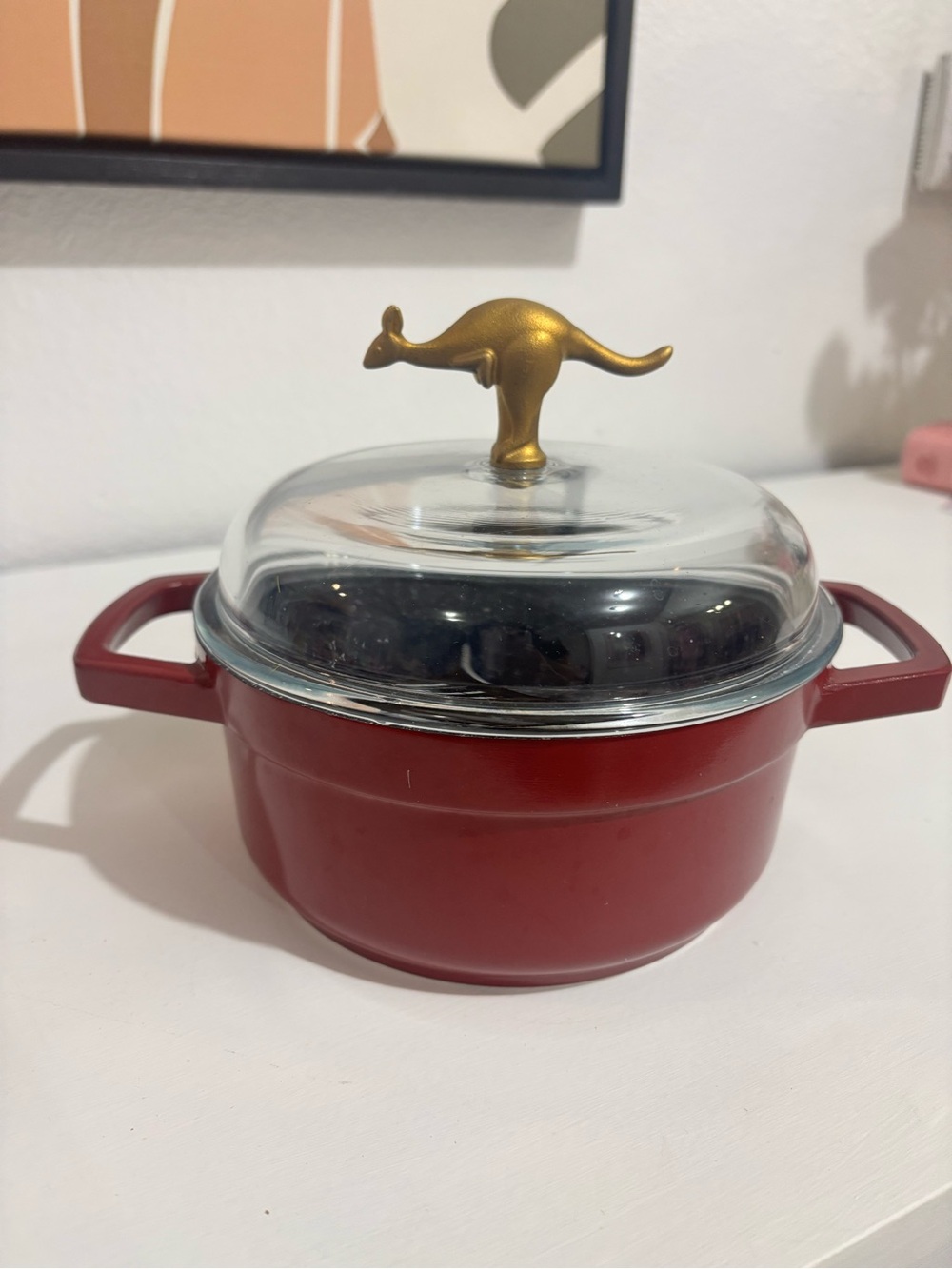 Curtis Stone RARE Red 1.3QT Cast Aluminum Mini Baker With Kangaroo Knob NEW
